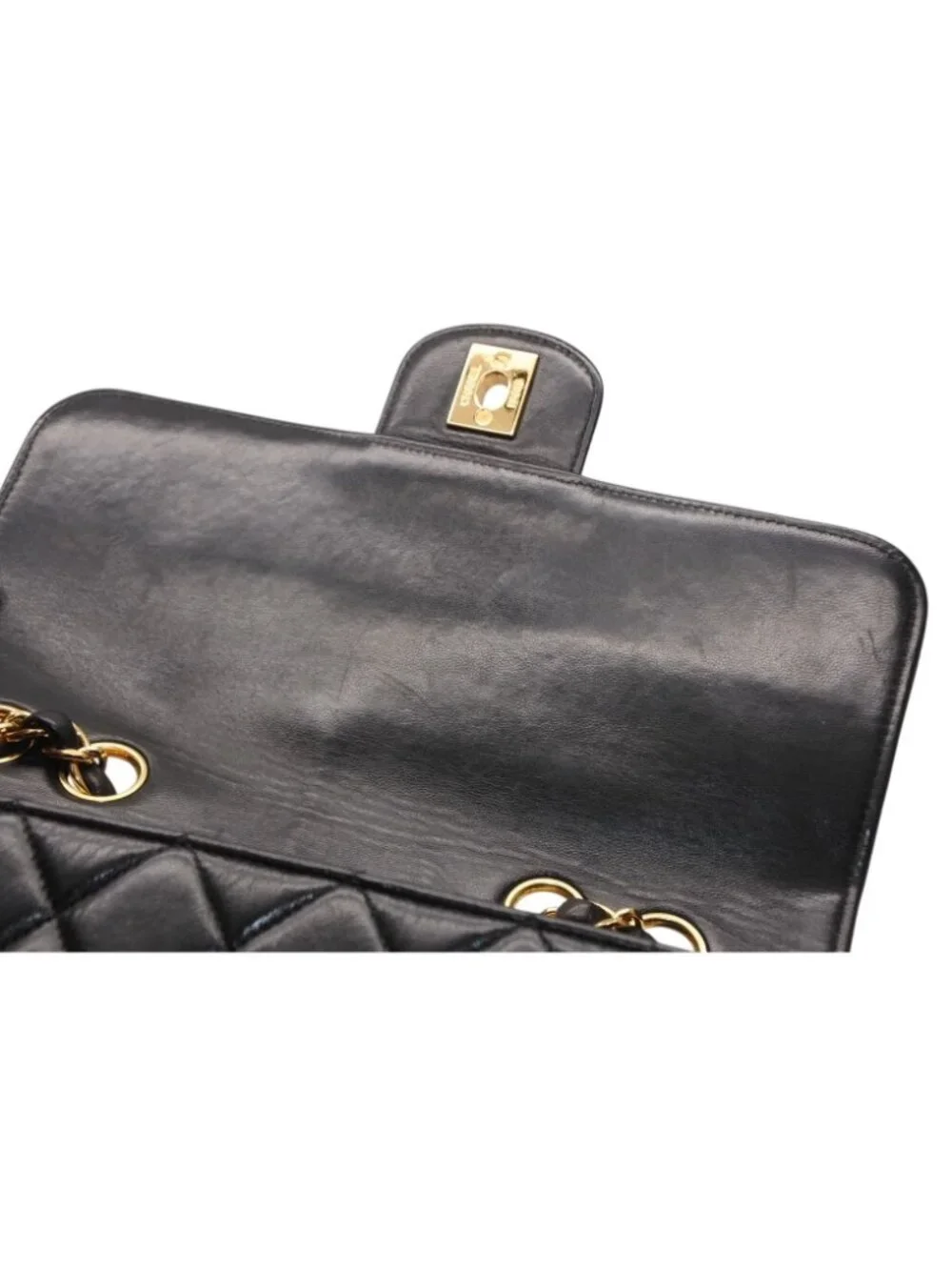 Chanel Chain Quilted 23 Shoulder Bag CC Logo Lambskin Black Gold
